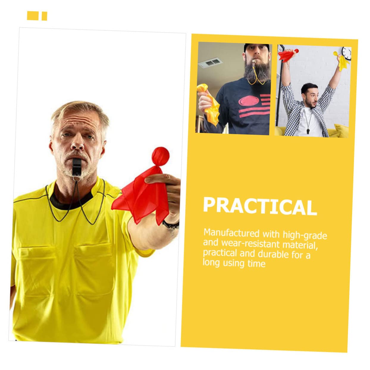 ibasenice 2 Sets Rennen Strafe Zubehör Party Kreatives Match Von Tragbaren Lieferungen Flagge Professioneller Schiedsrichter Flaggen Fußballspiel Fußballfan Werfen Von Requisiten