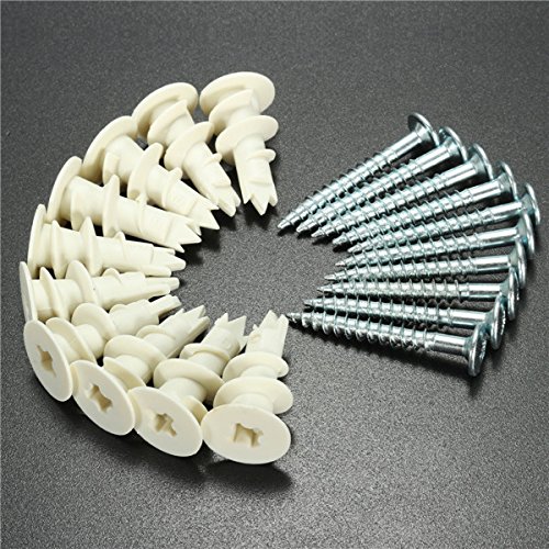 Generic 10Pcs Nylon Expansion Bolt Screw Cavity Wall Fixing Tool 25×