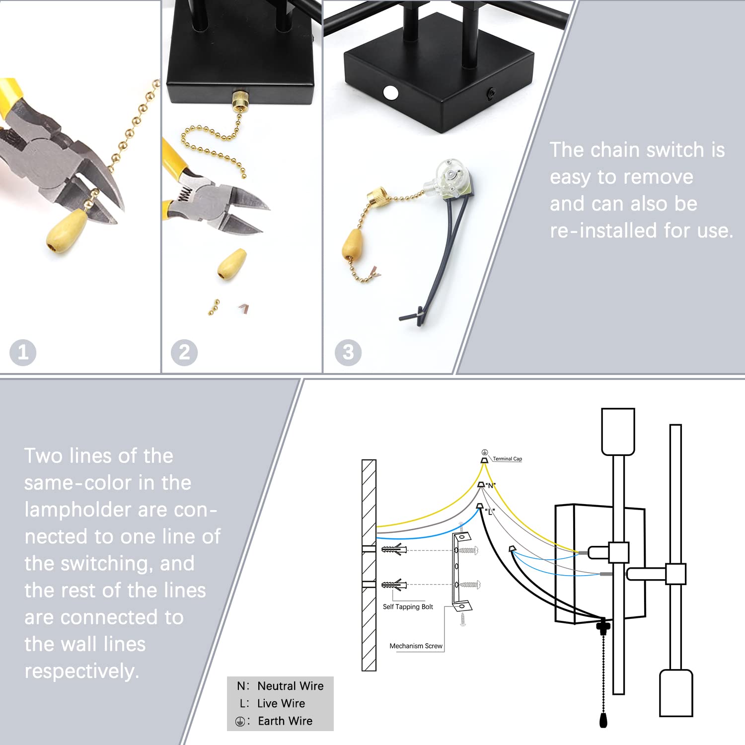2-Light Vanity Light Fixtures,Double Bulb Bathroom Wall Sconce,Sconces Wall Lighting with Pull Chain,360Â° Adjustable Wall Lamp with 2 Pair Pole,for Dressing Table,Living Room,Mirror