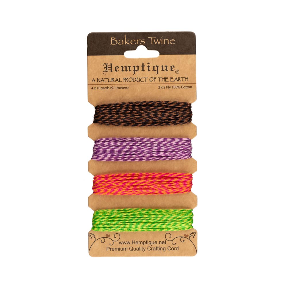 Bakers Twine 100% Cotton – 4 x 10 Yards – 2x2 Ply – Fiesta