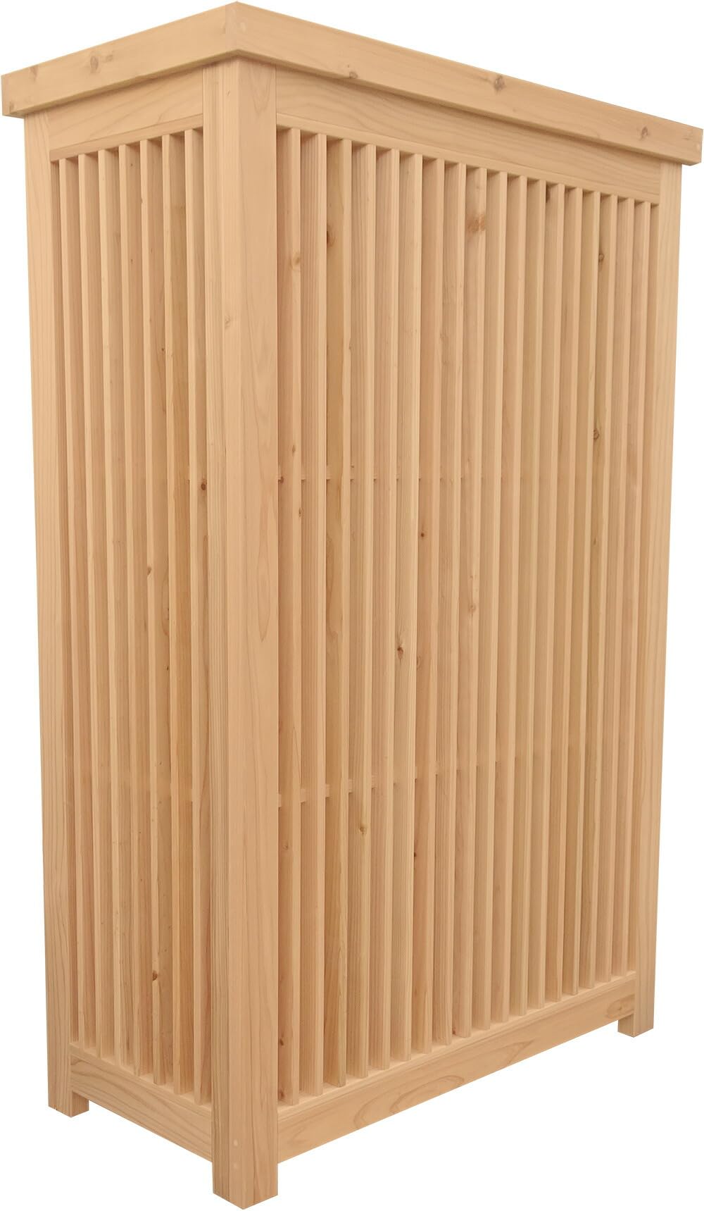 Amazon | WOODPRO エアコン室外機カバー 縦格子 幅内寸120cm 高さ内寸