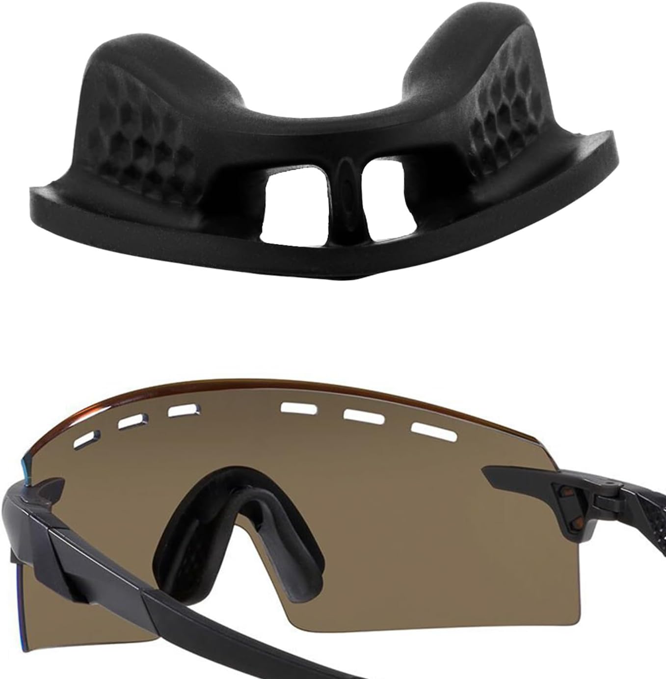 Standard Size Replacement Nose Piece Nose Pads for Oakley Encoder OO9471 OO9407/Encoder Strike OO9235/Space Encoder OO9426/Kato OO9455 OO9455M/Kato X OO9475/RE: SubZero OO9098 Sunglasses, Black