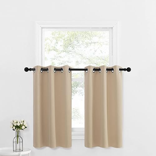 Miniatura 90 de NICETOWN Cortinas Opacas para Ventana de Guardería - Tratamiento de Ventana con Parte Superior de Ojales, Paneles de Cortinas Opacas (Verde Biscotti