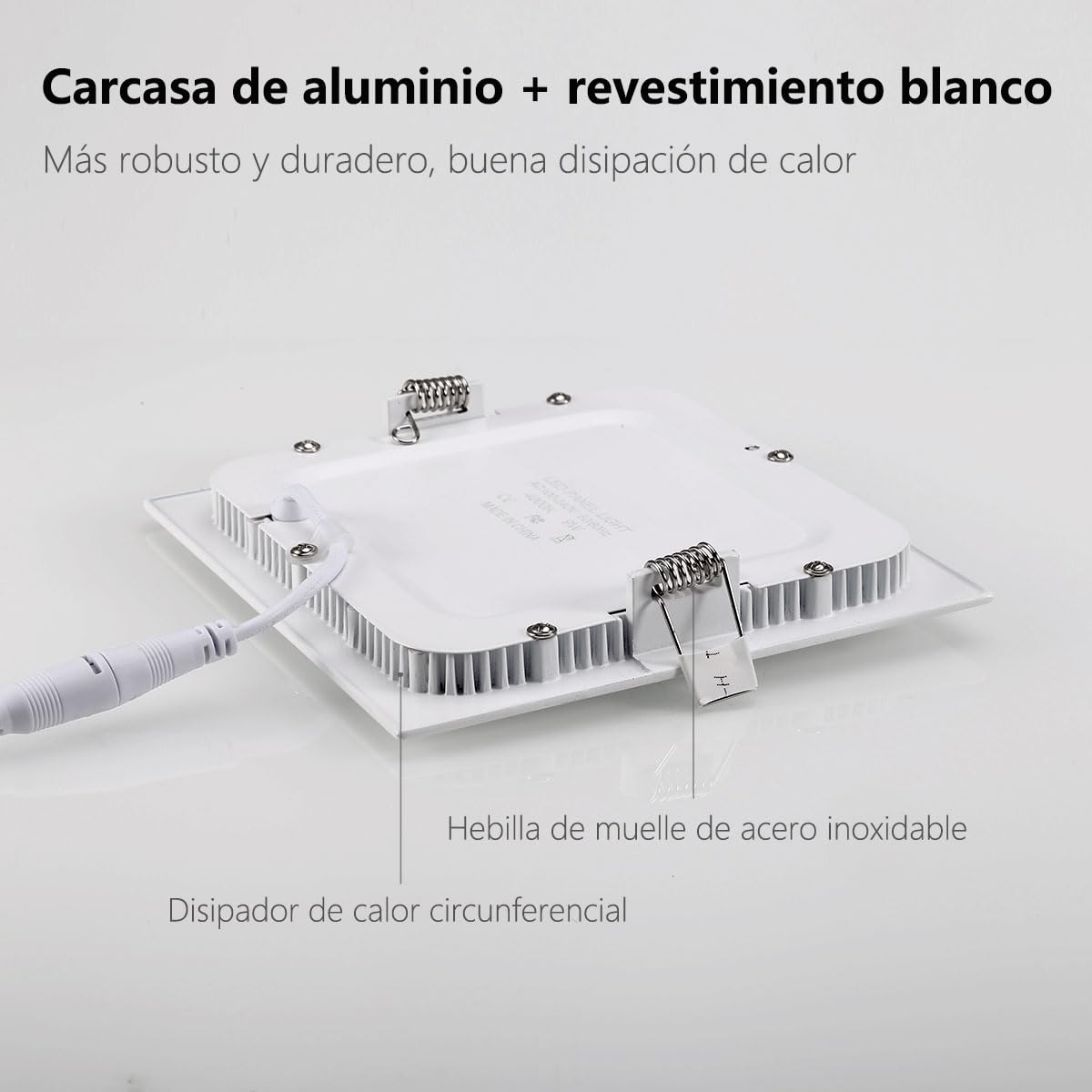 5er 9W Panel LED Lámpara de techo cuadrada blanca Foco empotrable regulable, extremadamente plano, 220V 720Lumen (3000k, panel cuadrado de 9w)