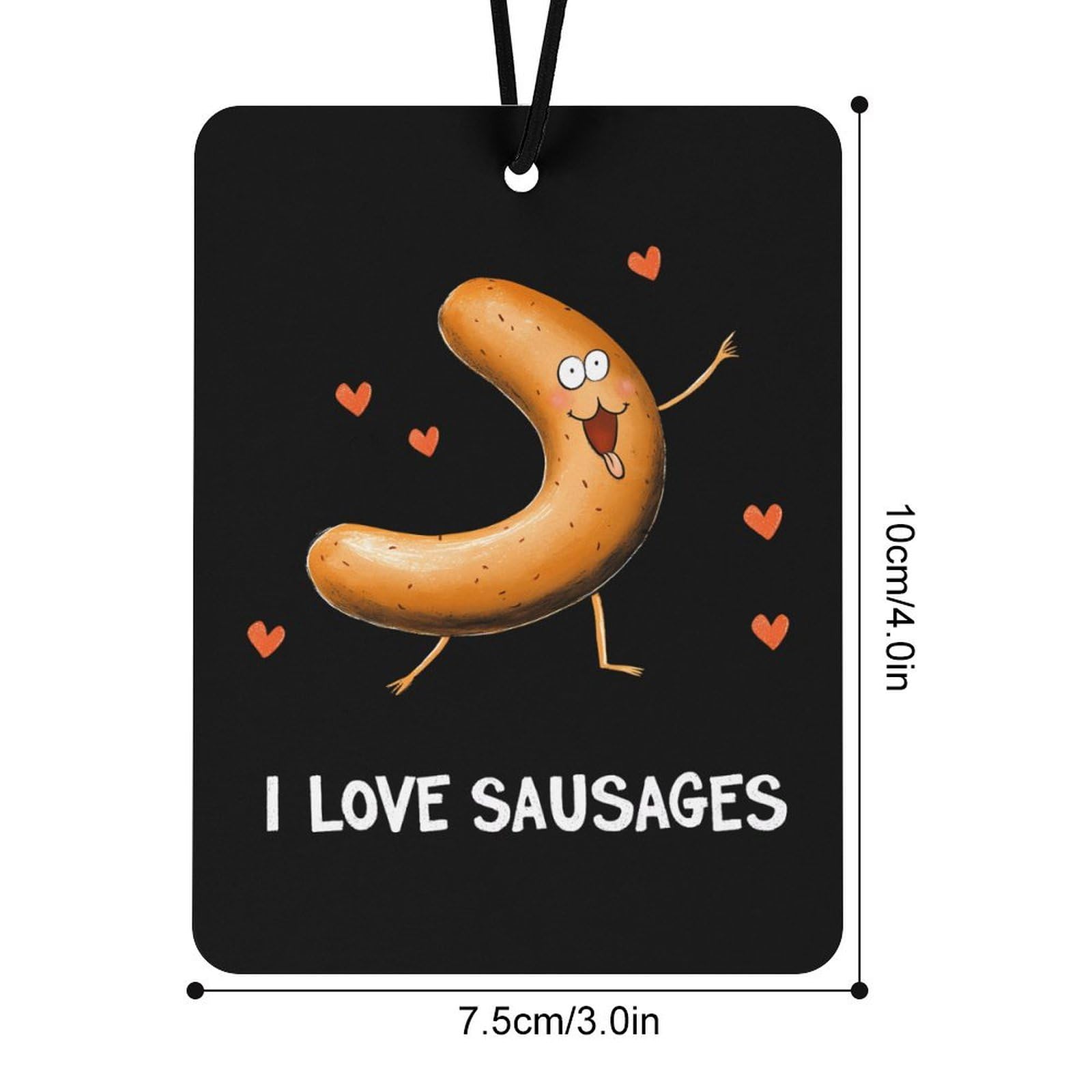 I Love Sausages Grilled Sausage Car Air Freshener Hanging Aromatherapy Tablets for Car Accessories Square