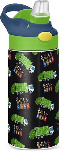 Botella de agua de acero inoxidable para niños, botella de agua aislada al vacío de acero inoxidable de 12 onzas para niños, botellas aisladas al