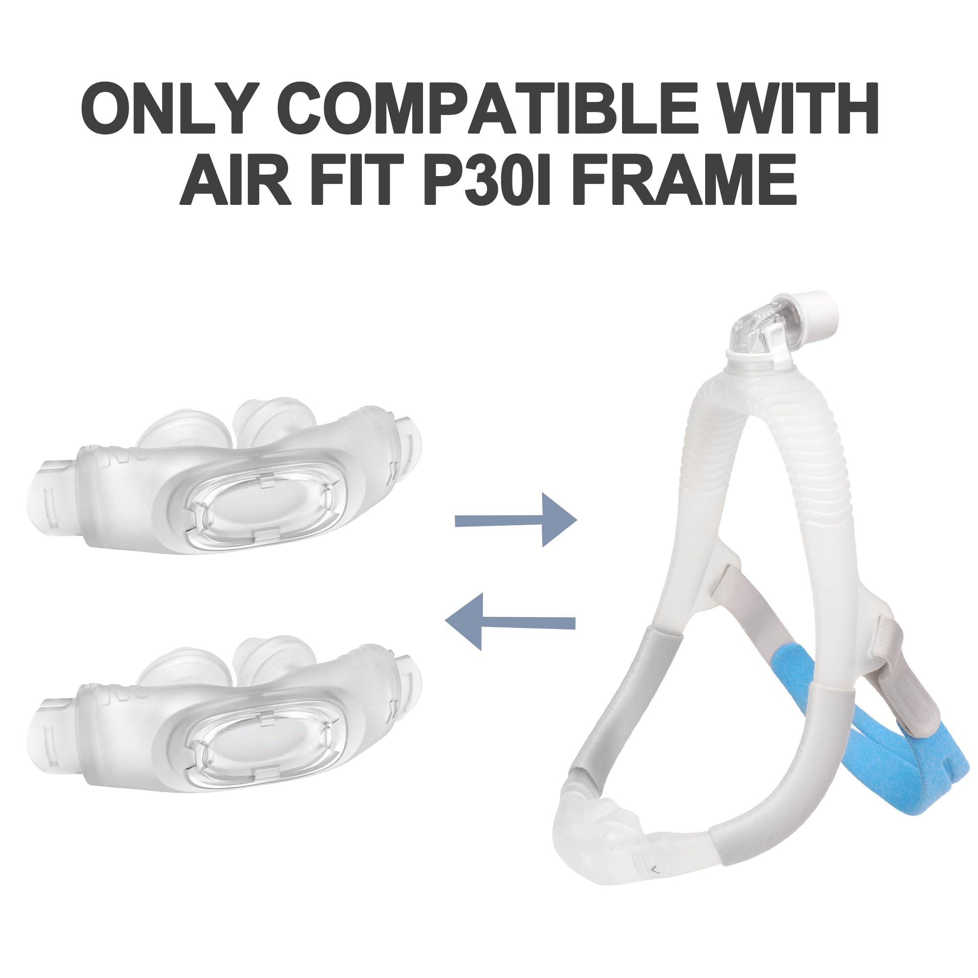 2 Paquets de Coussin (L) de Remplacement pour Airfit P30i, Lavable et Réutilisable Sans Remplacer le Filtre, Accessoires CPAP de BlessEase
