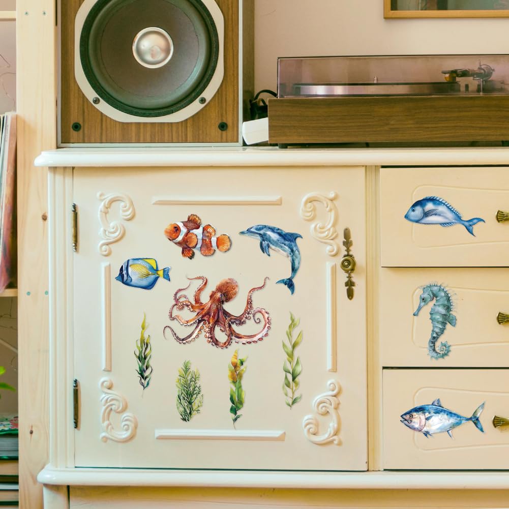 Peacoblue Rub on Transfers for Crafts 3Pcs Undersea World 15cmx30cm - Image 4