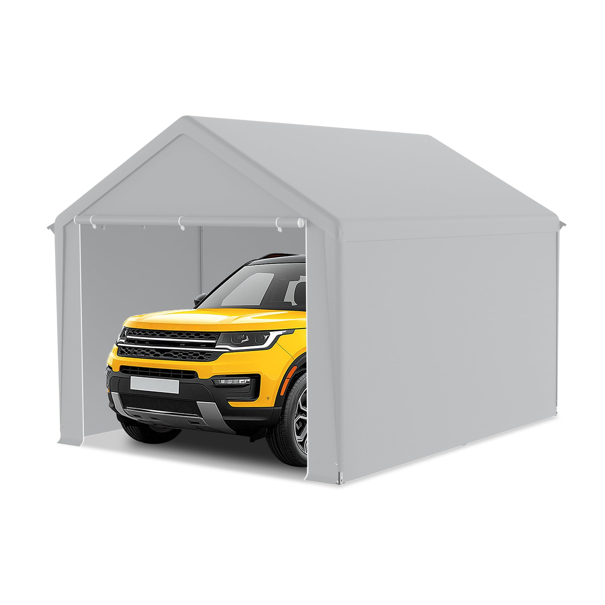 FIVMEN Carport - Tienda de campaña de 3 x 4 m, con paredes laterales extraíbles, resistente al invierno, para coche, SUV, camión, color gris