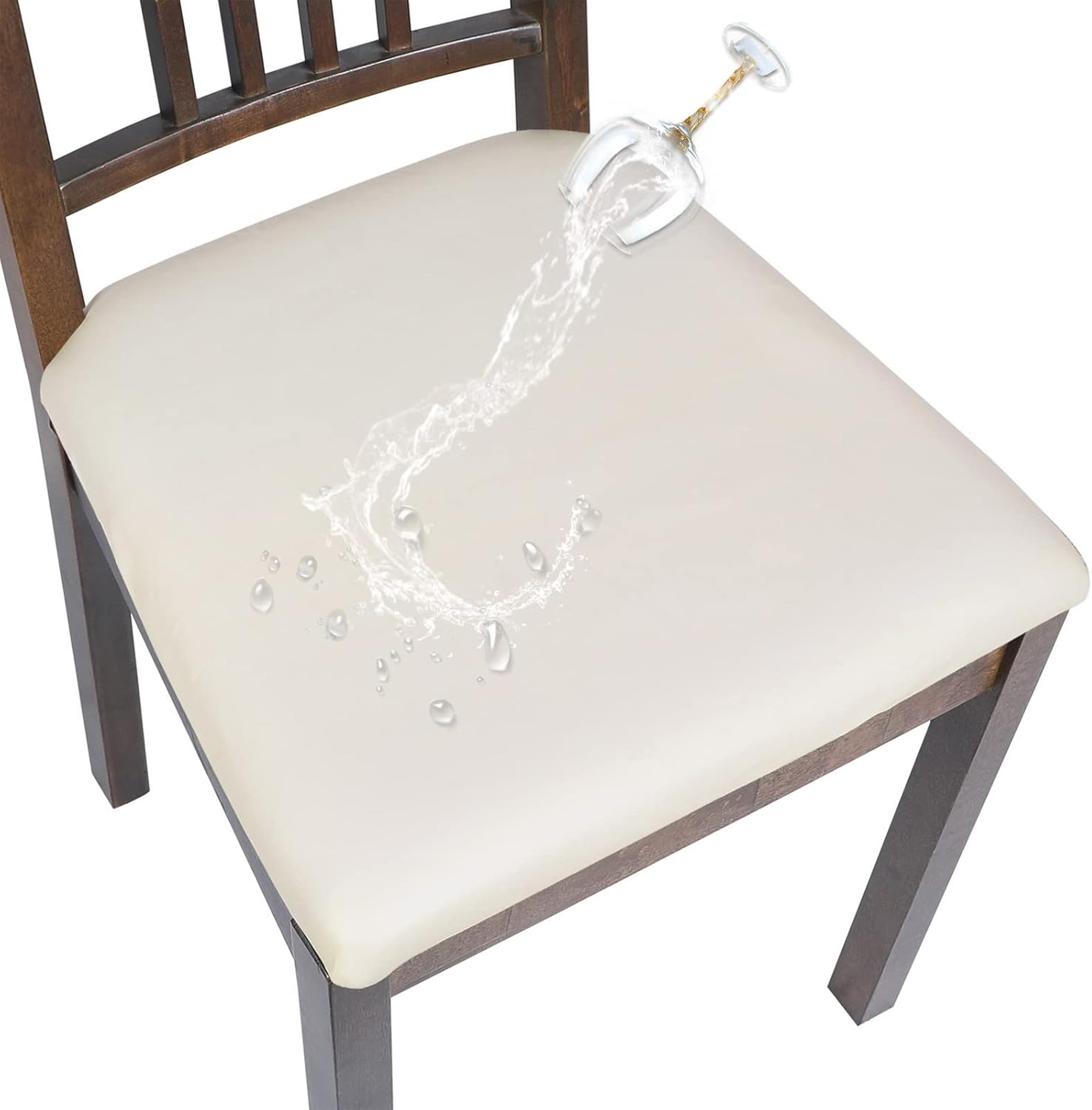 SearchI Waterproof PU Leather Seat Covers for Dining Chairs