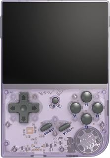 DREAMHAX RG35XX Portable Game Console with 640*480 3.5 Inch IPS Screen Built-in 5470+ Games Linux System, Handheld Video Games Support Gamepad and HDMI TV Output, Retro Game Gift (Transparent Purple)