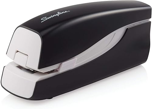 Miniatura 2 de Swingline Engrapadora eléctrica, compacta, tira completa, capacidad de 20 hojas, adaptador de CA o funciona con pilas, portátil, negro (48200) y