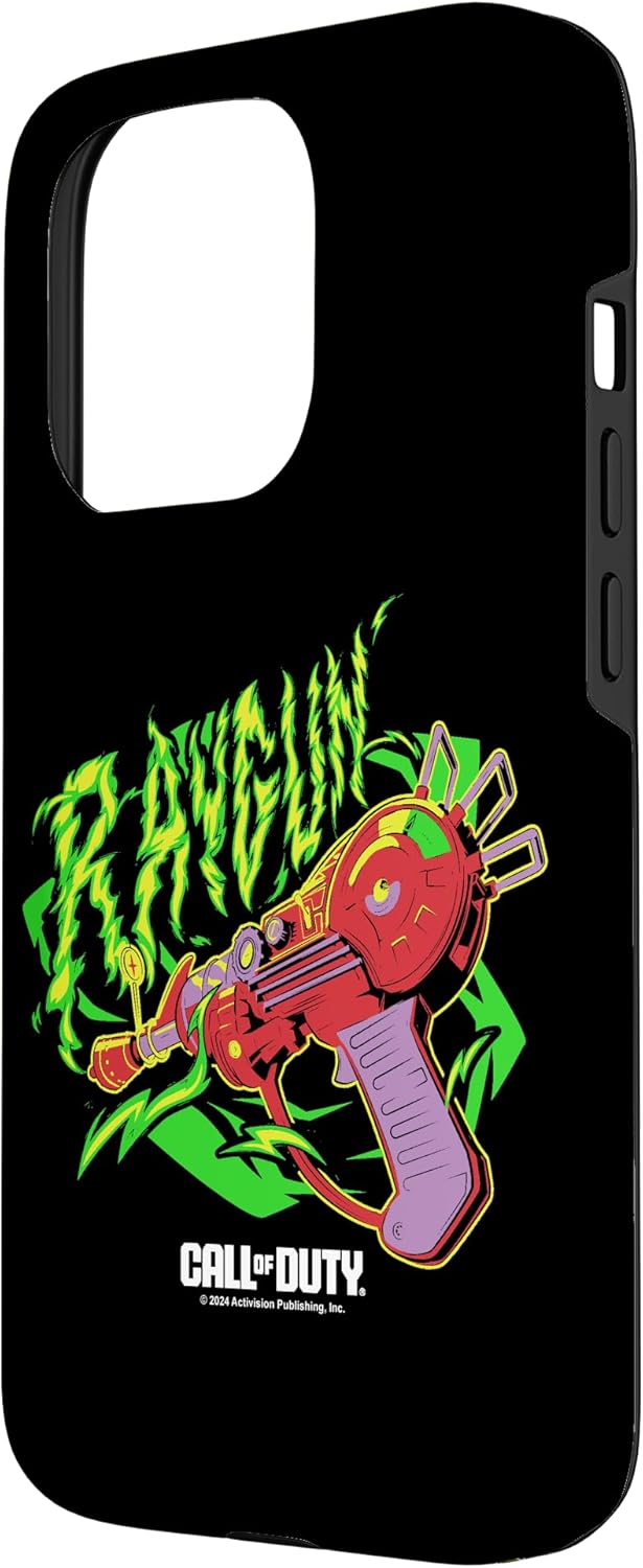 Call Of Duty RayGun Neon Green Fire Retro Logo Case for iPhone 15 Pro