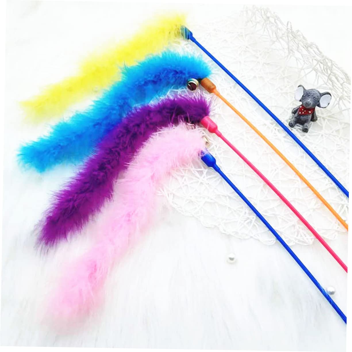 Kisangel 18stücke Bunte Katzenangel Mit Federn Interaktives Katzenspielzeug Spiel Und Für Katzen Und Kätzchen Stärkt Die Bindung