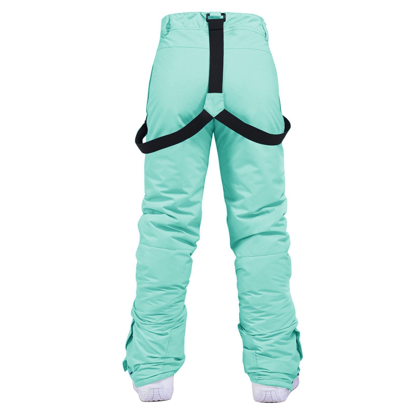 Pantalon de ski à jambe fine pour femme - Pantalon résistant à la neige - Taille réglable et bretelles amovibles - Pantalon de ski d'hiver imperméable et thermique - Salopette d'extérieur