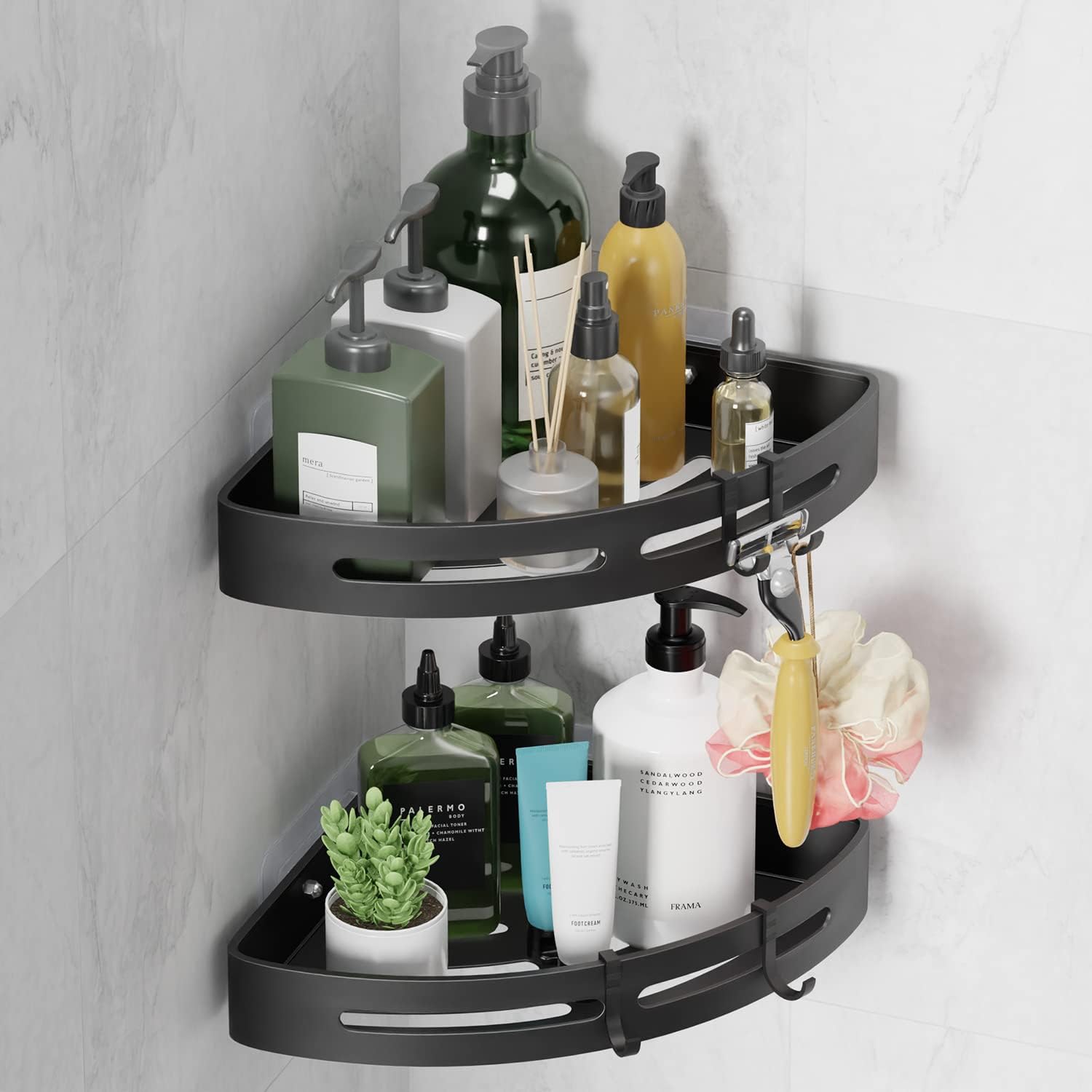 PICKPIFF 2Pack Bathroom Organizers Shelf Adhesive Shower Caddy for