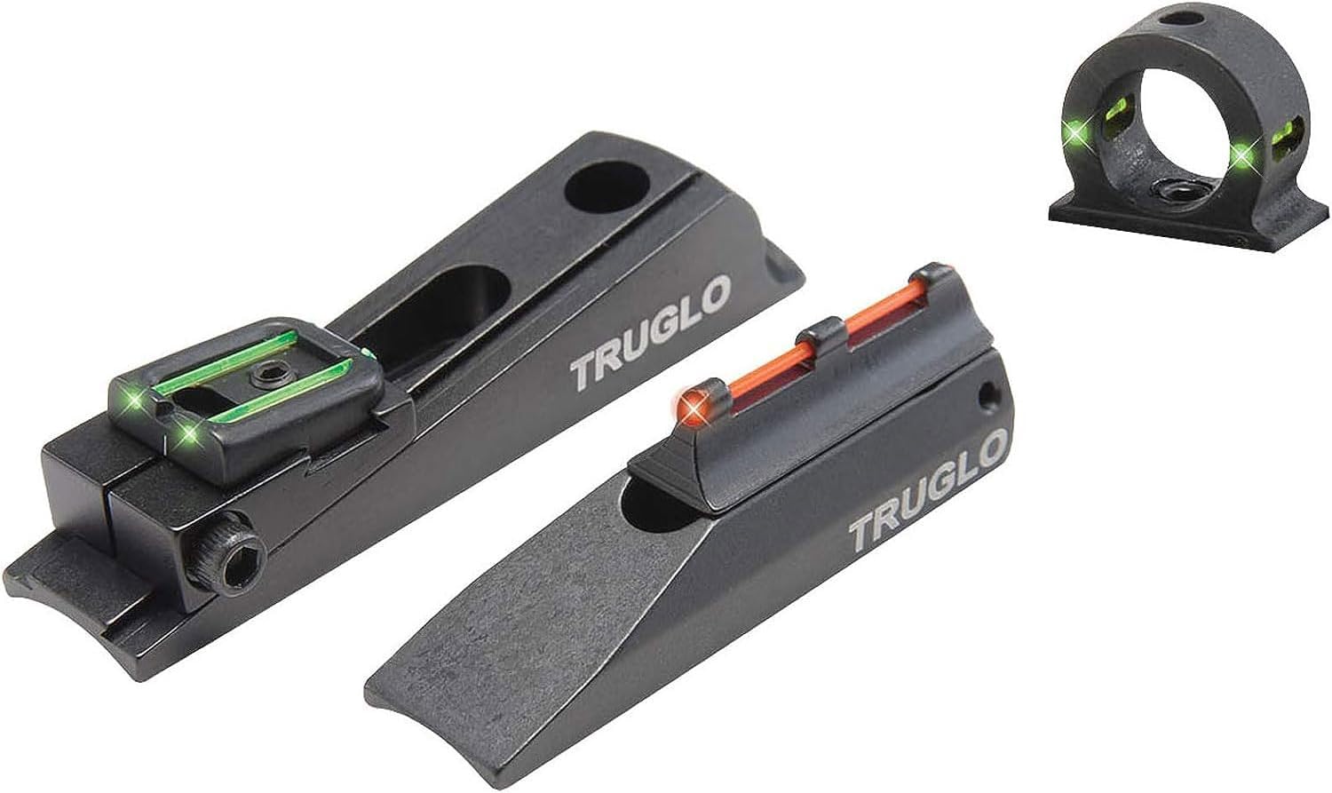 TruGlo Bright Xtreme Universal Mzzl Sight Set, with Red Front Ramp, Green Rear Notch & Bonus Green Ghost