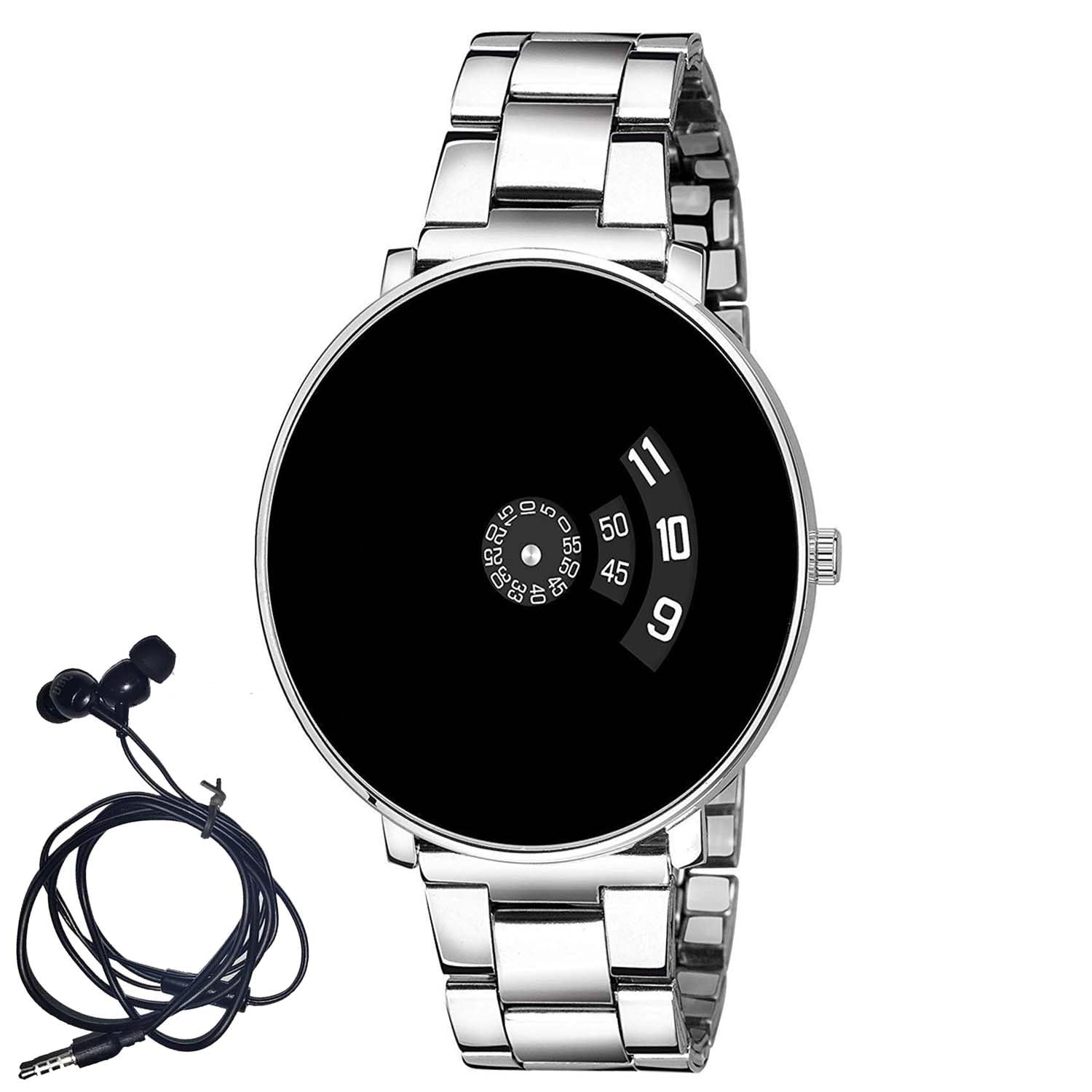 Mens and Boys Black Quartz Watch with Analog Display and Stainless Steel Strap Paidu Analog,Sport Watch (with Earphone) Pack of 1 (B0CTKCDWCR) Amazon Price History, Amazon Price Tracker