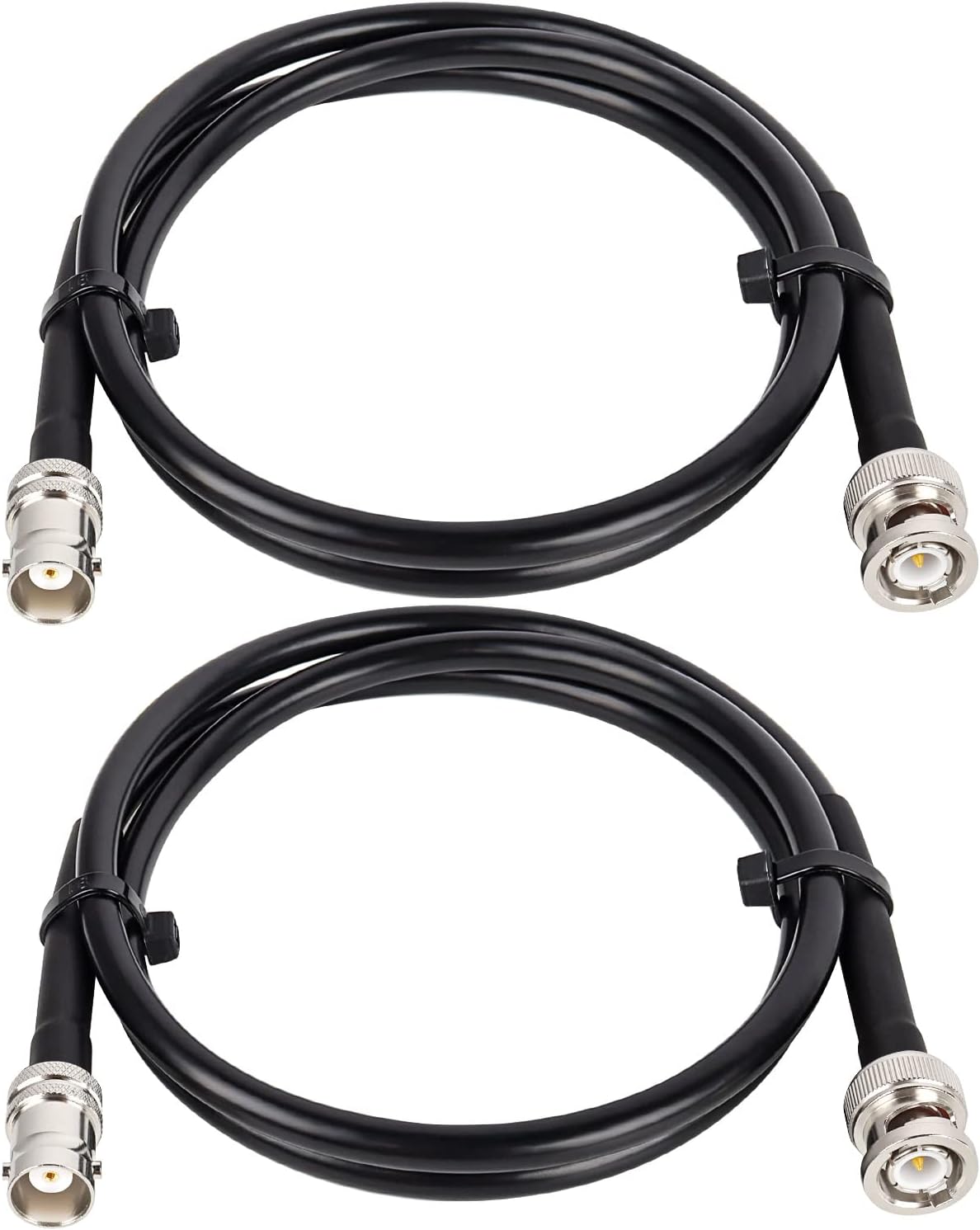 BNC Male to BNC Female Coaxial Cable 50 ohm RG8X Coax Cable Ultra Low Loss BNC Jumper Cable for Antenna, RF Radio, Modem, Oscilloscope, Spectrum, Analyzer, Signal Generator (3FT, 2PCS)