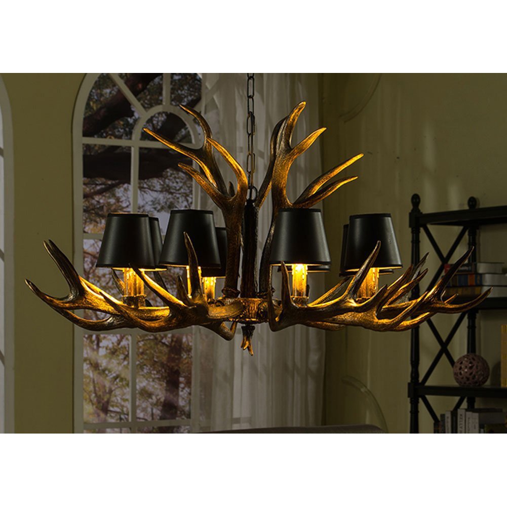 SYAXVOM Antler Chandelier Creative Restaurant Living Room Retro Clothing Store Internet Cafe