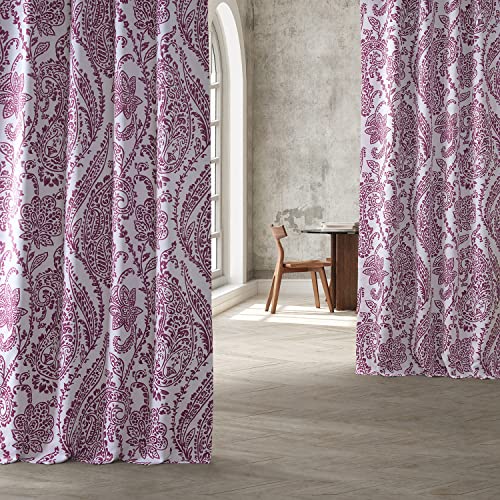 Image of HPD Half Price Drapes Printed Room Darkening Curtains for Bedroom, Living Room 50 X 108 (1 Panel), BOCH-KC16072F-108, Tea Time Cranberry