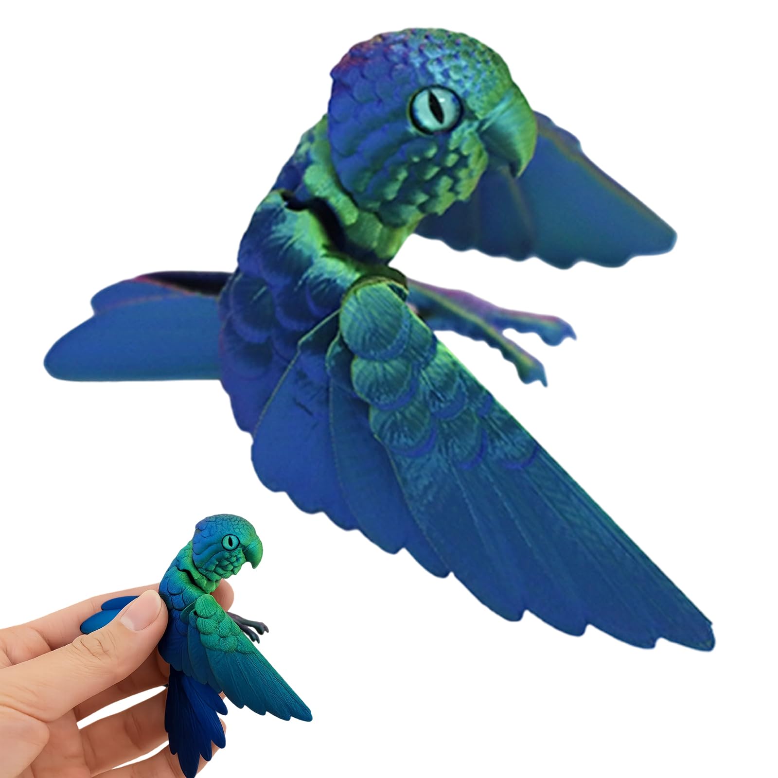 3D Printed Animals, 10Cm Parrot Mini 3D Animals, Creative Desk Decor for Home Office Unique Gift for Collectors and Decor Enthusiasts
