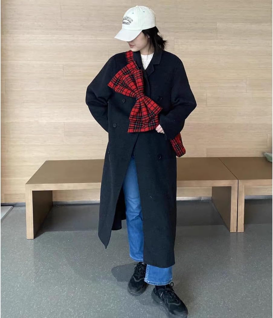 Retro women's checkered bow shoulder bag, multifunctional commuting lazy style, niche design handbag fashionable - Image 6