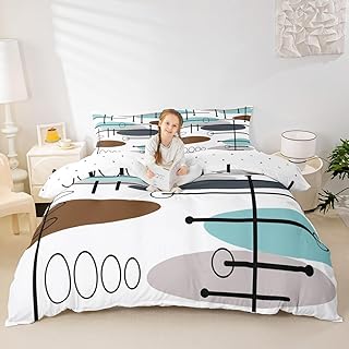 Erosebridal Mid Century Duvet Cover King Modern Minimalist Bedding Set, ...
