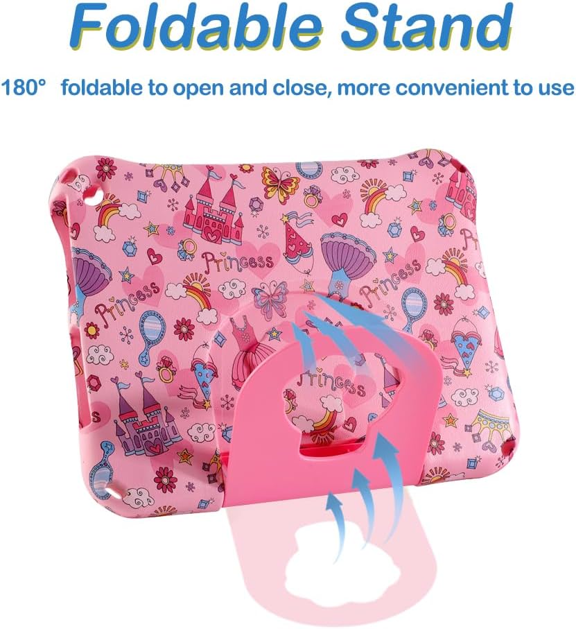 Fire HD 10 2021 2023 Tablet Case Kids, FunnyWin Princess Fire HD 10 10.1 inch 11th 13 th Gen Kid Pro Tablet Cover for Kids Boy Girl EVA Kid-Proof case with Stand Handle Shockproof Kid-Friendly (GZ)