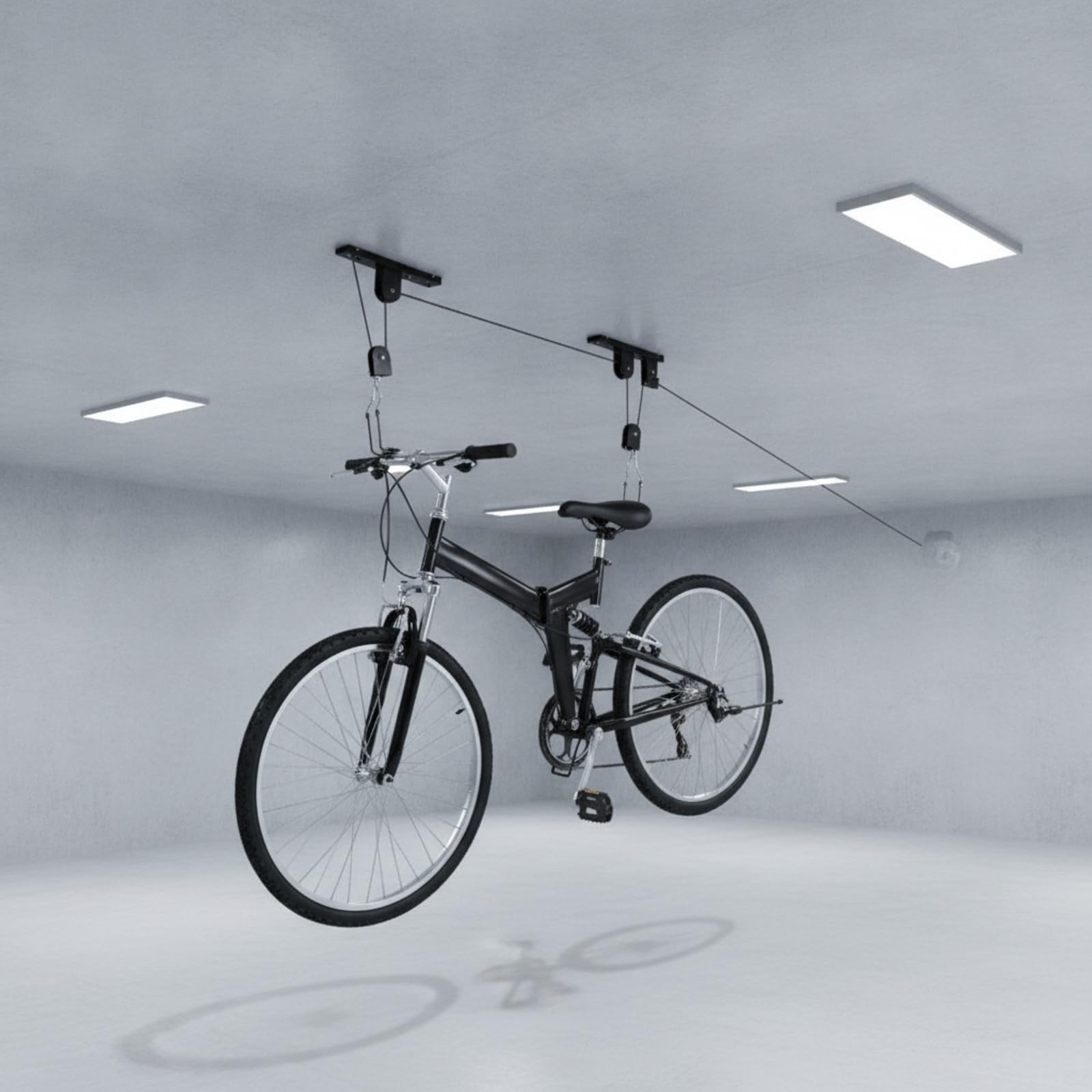 Amagogo Rack Bicicleta Montado en Pared con Poleas Elevador Bicicleta con Cuerda 15 M Resisn Portabicicletas para Garaje