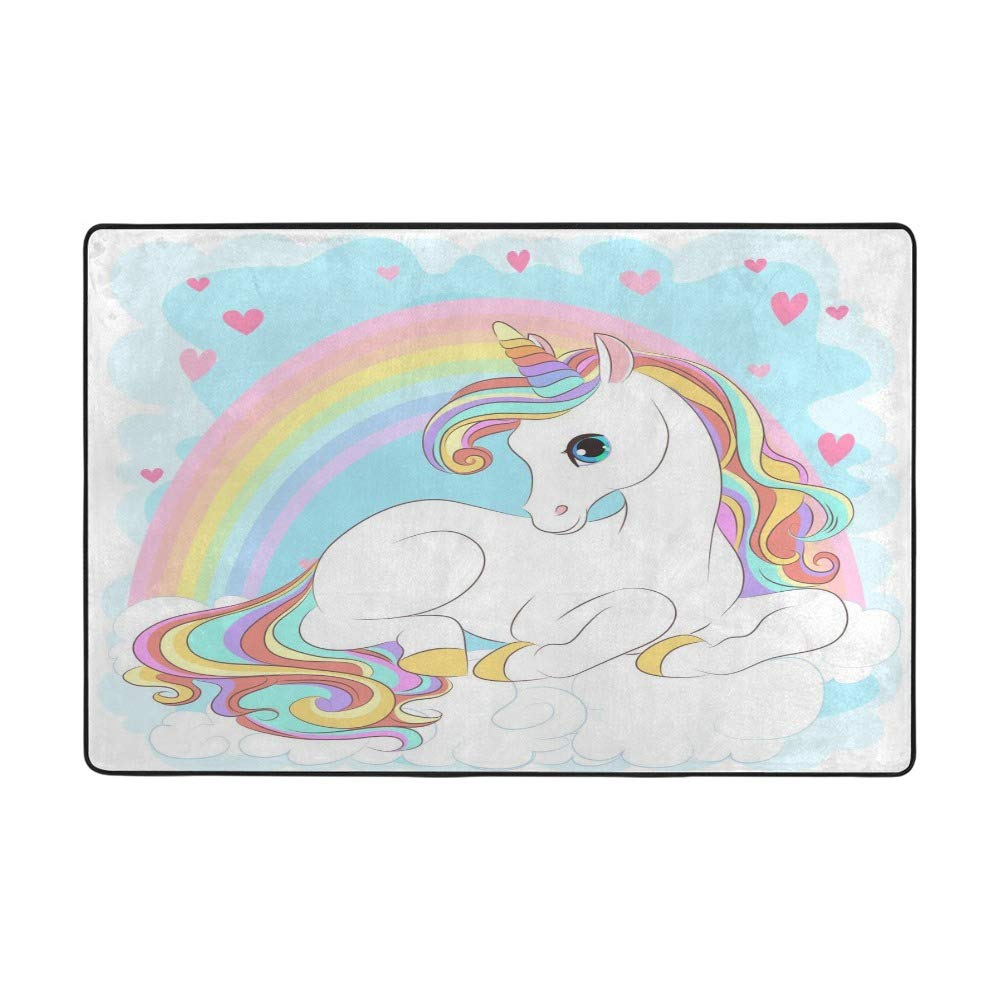 Tapis licorne grand format CHEHONG en polyester anti-glisse pour sécuriser le salon moderne