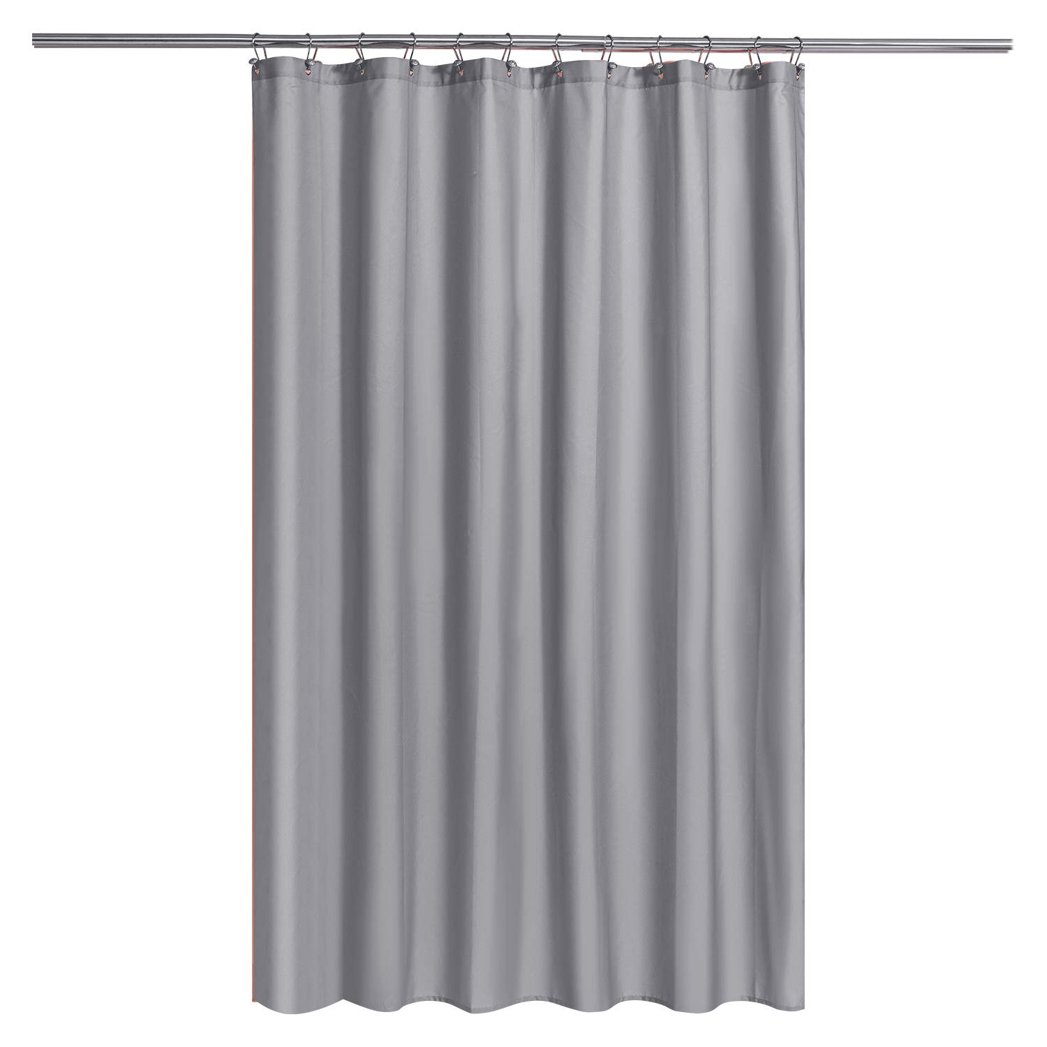 N&Y HOME Fabric Shower Curtain or Liner with Magnets, Grey Shower Curtain for Bathroom with Hotel Quality Machine Washable