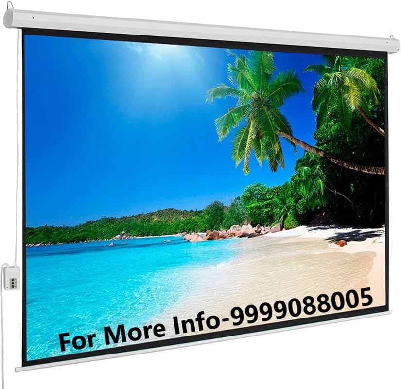 Image of 120 inch Electric Motorized Projector Screen, 4K Ultra HD Compatible, Full HD 1080p, Remote Control, 16:9 Format (9ft (W) x5ft (H))