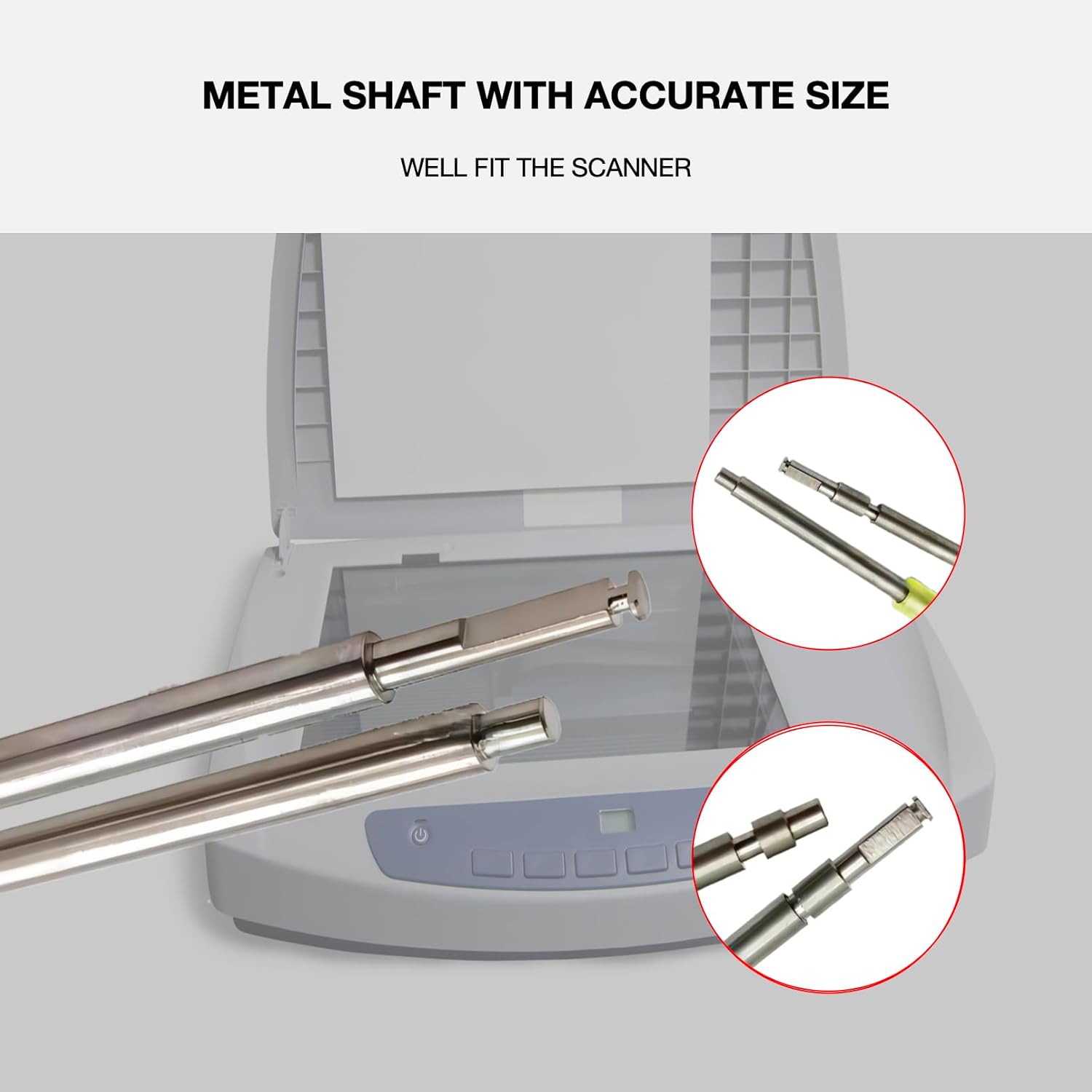 2PCS Feed Roller Kit with Shaft Compatible with Fujitsu Scanner Fi-6110 N1800 S1500M S1500 S510M S510 S500M S500 Fi-5110EOXM Fi-5110EOX2 Fi-5110EOX Fi-5110C Fi-5110 Fujitsu Scanner Replacement Parts - Image 3