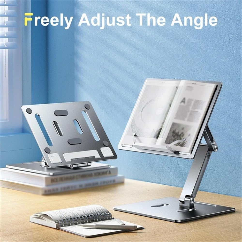 Supporto per Laptop Supporto for Laptop da scrivania, Supporto Pieghevole in Alluminio Regolabile in Altezza/angolazione Rialzo per Laptop(Silver)