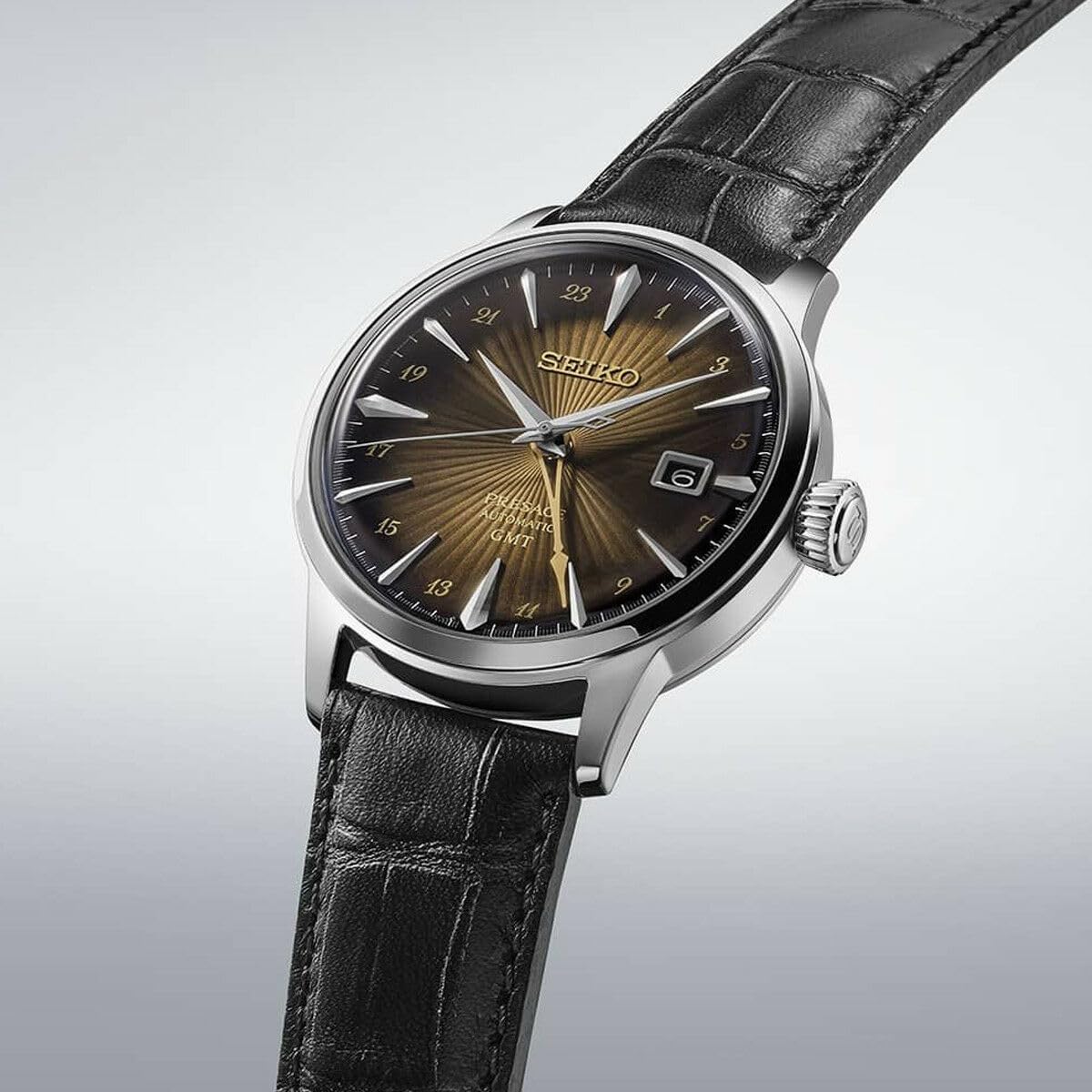 Amazon.co.jp: Seiko PRESAGE 自動カクテル GMT 4R34 ブラウン