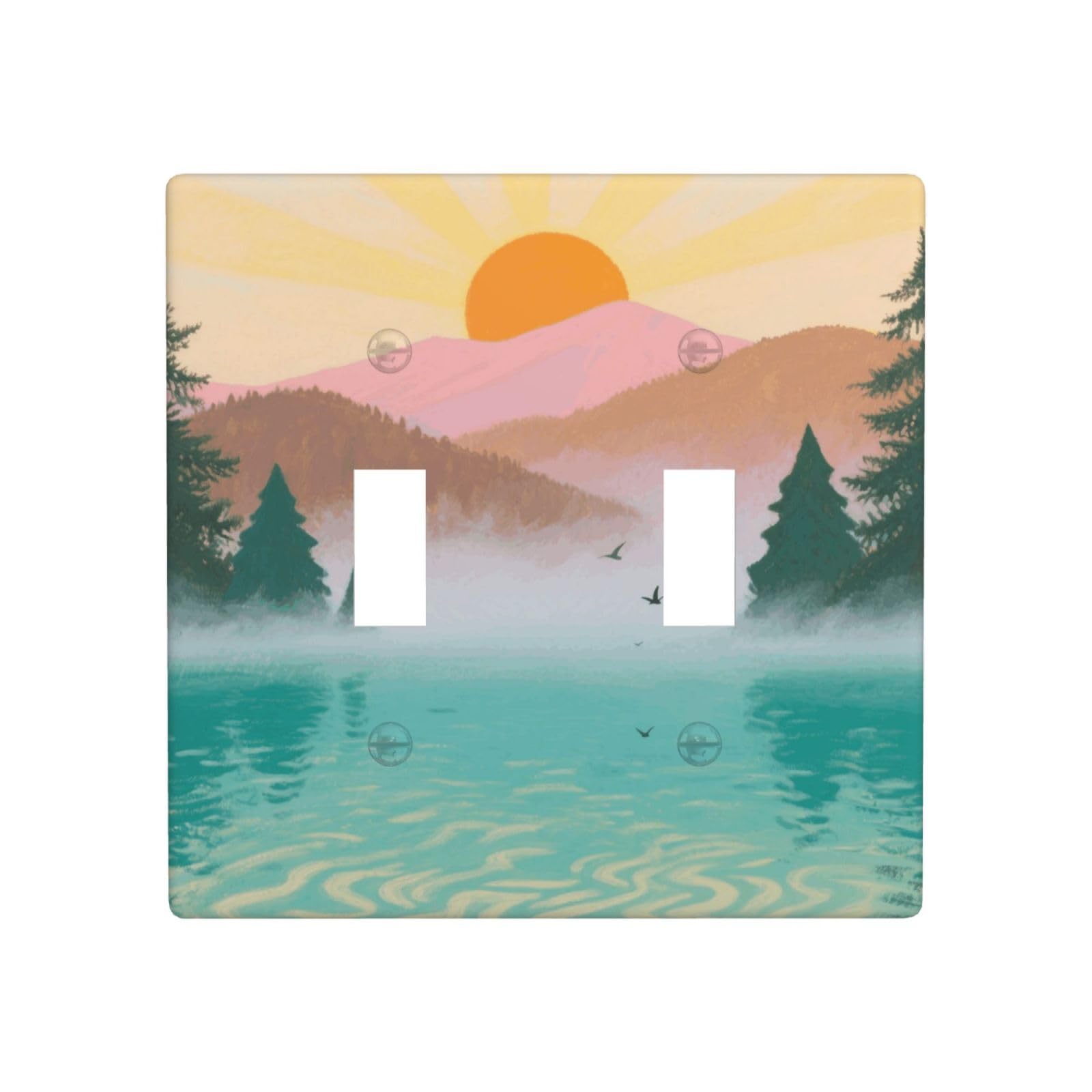 Fekiloot White Decorative Wall Plate Cover 2-Gang Duplex Switch Plate Cover Unbreakable Polycarbonate Double Toggle Light Switch Covers For Kitchen Bathroom Home Decor