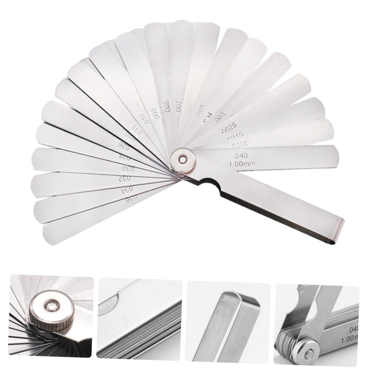 Ruler Feeler Gauge Measurement Tool Imperial Gap Gauge Measuring Gap Gauge Japanese Style Door Curtain Gap Measuring Tool 32 Blades Gap Gauge Thickness Gauge Stainless Steel Silver FUNOMOCYA