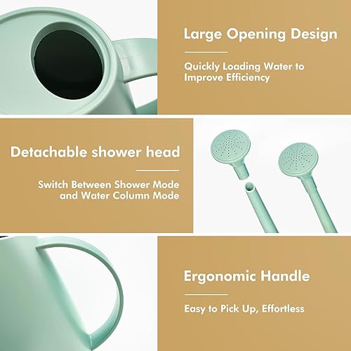 Miniatura 42 de Regadera para plantas de interior y exterior, modernas latas de riego pequeñas con boquilla extraíble, regadera de boquilla larga para plantas Gris