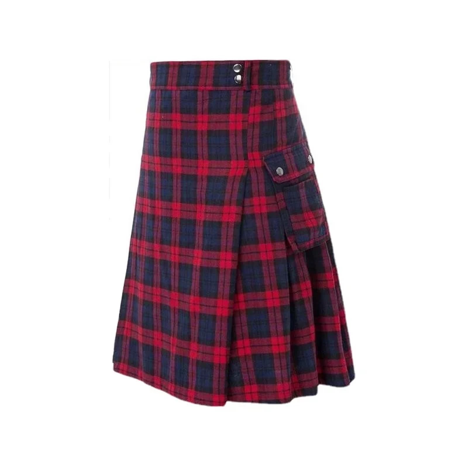 AMEEDA Lightweight Kilt Kilt For Men Traditional Highland Tartan Utility Scottish Mens(Color 1,4XL)