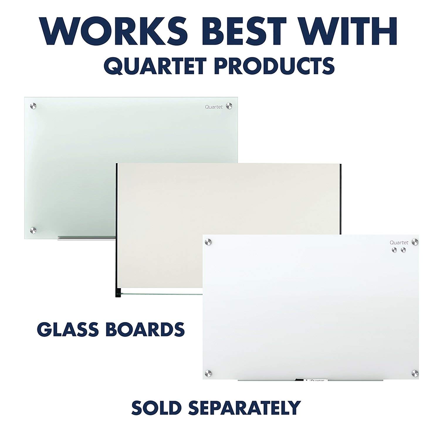 Quartet Starke Magnete, Glas-Whiteboard, trocken abwischbar, groß, verschiedene Farben, 12 Stück (85393)