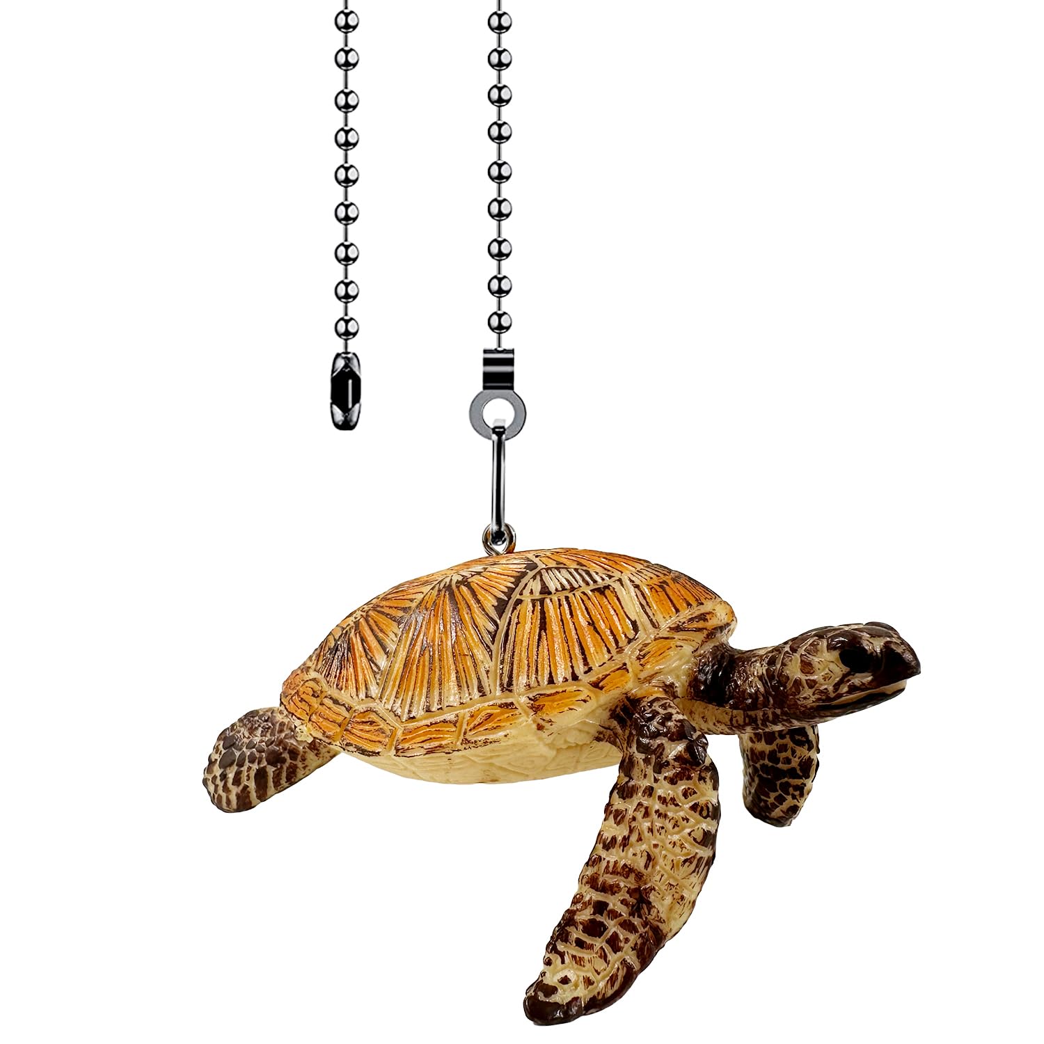 Turtle Ceiling Fan Pull Chain,Cute Realistic Sea Turtle Fan String Pulls Charm Extension Decorative,12in 3mm Diameter Beaded Fan Light Pull Chains Extender Ornaments for Kids Room