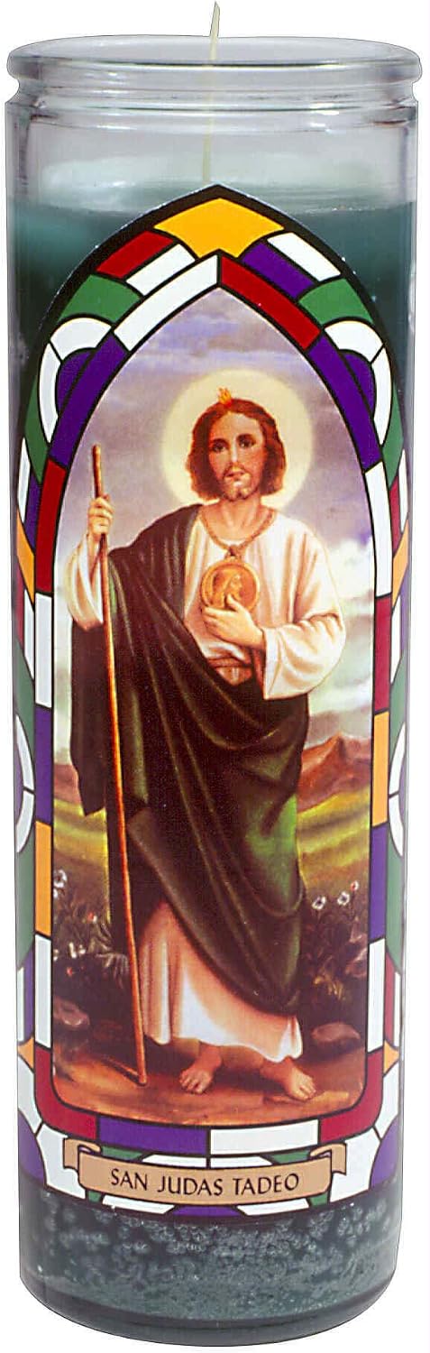 San Judas Candle, Tall, Green