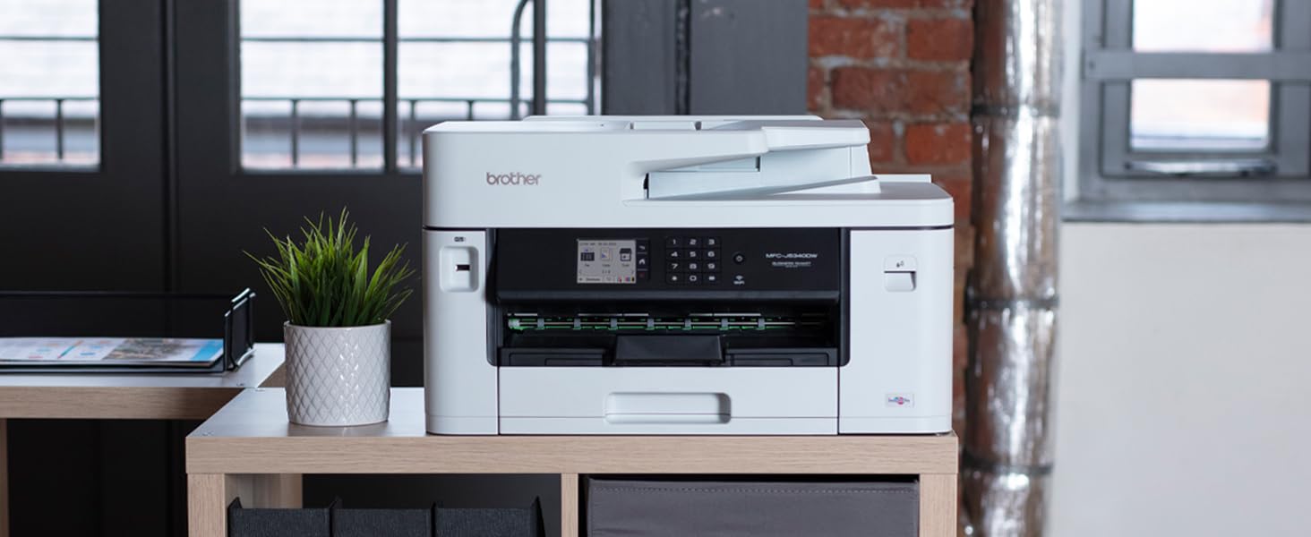 Brother MFC-J5345DW - Multifunzione a getto d'inchiostro 4 in 1, 250 fogli, stampante, scanner, fotocopiatrice, fax, bianco, medio