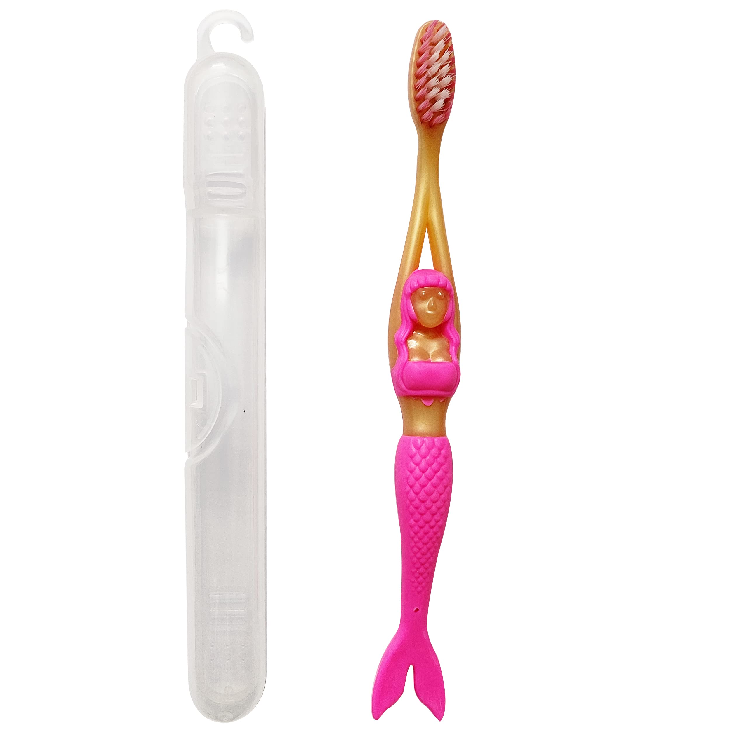 Mermaid Stylish Kids Manual Toothbrush With Ultra Soft Bistles And Protective Hygine Lid Cover,Multicolour-picture-16