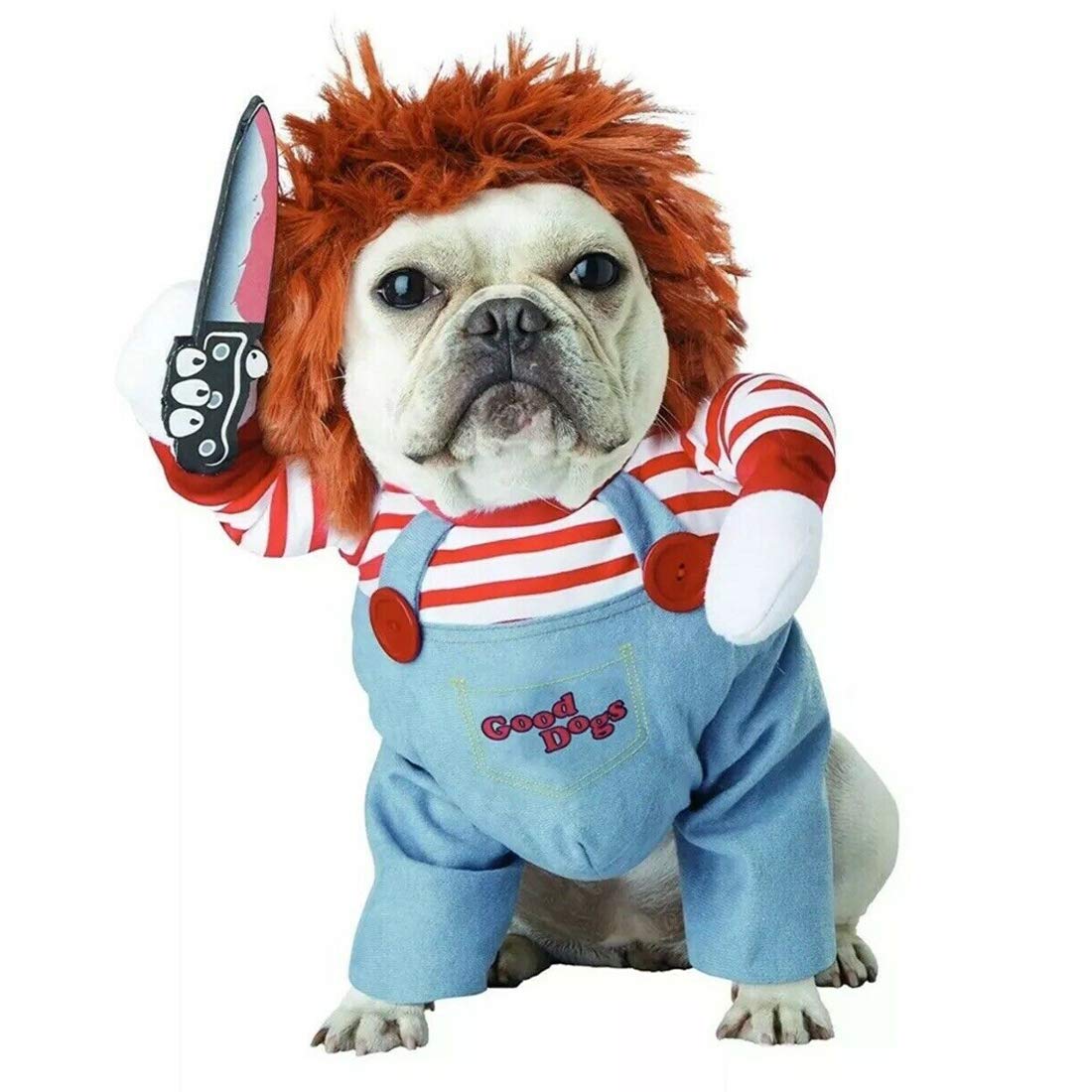 Amazon Tvmall 犬のコスチューム致命的な人形犬の衣装ペット服小さな犬の衣装のハロウィンコスプレプラス帽子面白い犬 パーティー服クリスマス衣装と犬に適していますペットへのホリデーギフト S None Brand コスチューム 通販