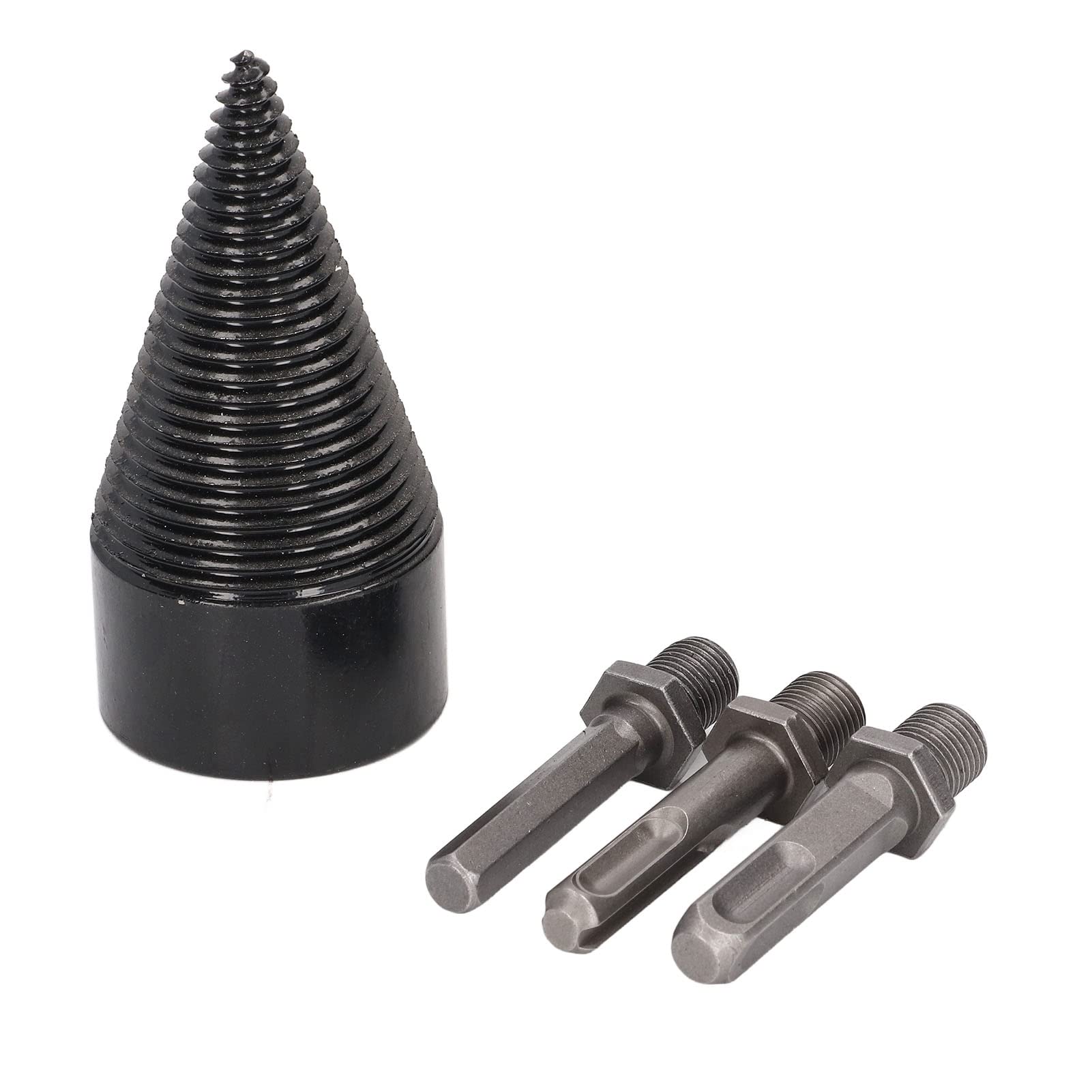 Broca para Dividir Madera, 4 Piezas 64 Mm Juego de Brocas para Dividir Troncos Taladro Tornillo Cono Conductor Broca para Leña Cono Taladro para Dividir Madera Tronco de Acero Al(50mm / 1.97in)