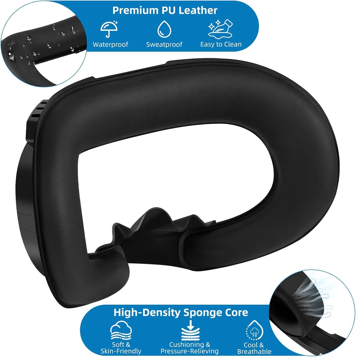 Cinghia per la Testa e Copertura per il Viso per Meta Quest 2, Kit di Accessori VR con Cinghia di Regolazione Sostitutiva e Imbottitura per il Viso Compatibile con Oculus Quest 2