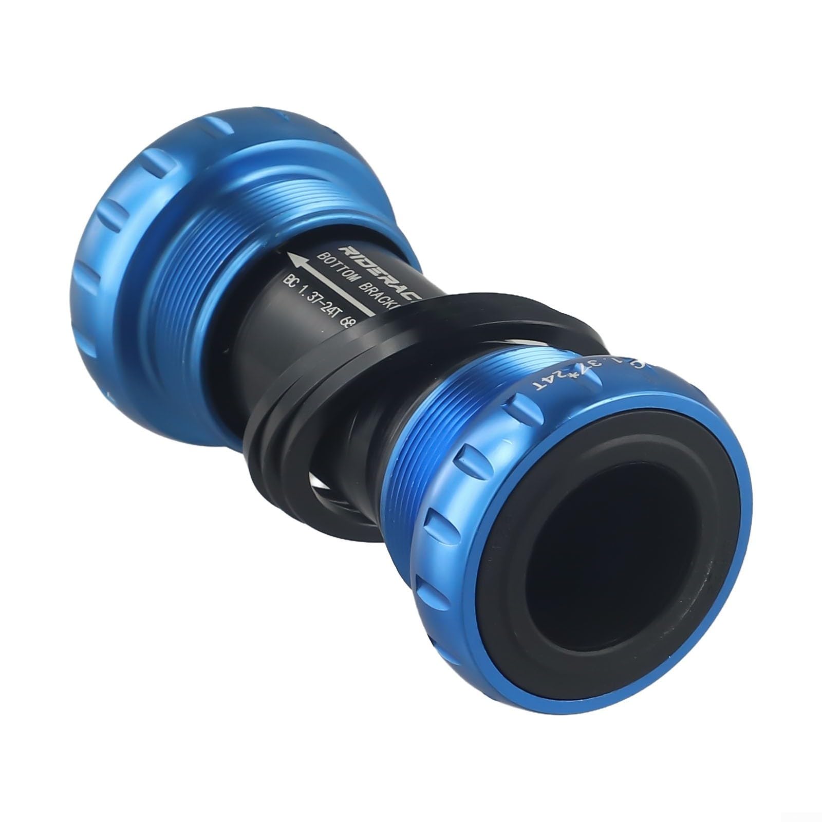 GLFLOW BB52 68-73mm Bicycle Ceramic Ball Bearing Bottom Bracket， Aluminum Alloy For Mountain Road Bike Parts Crankset Installation (Blue)