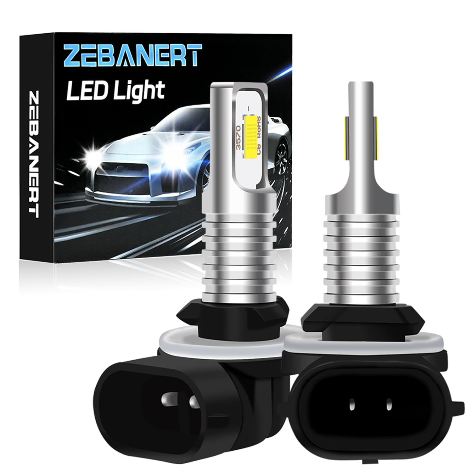 ZEBANERT Compatible for Arctic Cat 400 500 650 700 bulbs, 886/894/881/896 Fog light bulbs, 400% Brightness 12000LM 6000K White, Plug and Play,Pack of 2